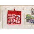 thumbnail image 2 of Pot Holder Set - Red, 100% Cotton Pot Holder with Polyester Fill, Size 8x8 Inch, Heat Resistant for Cooking, Baking, Grilling, Microwave & BBQ. Set of 2 Kitchen Pot Holders with Pockets., 2 of 3