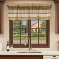 thumbnail image 6 of Vintage Yellow Wood Curtain Valances for Windows, Kitchen Valance Window Treatments Panel 2 Pack, Farmhouse Retro Wooden Plank Rod Pocket Short Curtains for Bathroom Bedroom 42 x 12 Inch, 6 of 8