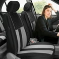 thumbnail image 4 of FH Group Striking Striped Universal Fit Car Seat Covers For Truck SUV Van - Gray Full Set, 4 of 9