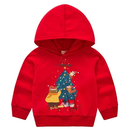 

Ozmmyan Christmas Winter Down Coat Children s Print Pullover Boys And Girls Sweater Santa Claus Children s Jacket Long Sleeve Christmas Sweatshirt on Clearance