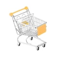 thumbnail image 3 of Siruishop Mini Shopping Cart Decorative Ornament Creative Mini Supermarket Storage Toy yellow, 3 of 8