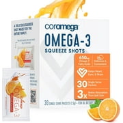 Coromega Omega 3 + D Squeeze Tropical Orange 30 Packet