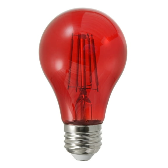 SYLVANIA 40300 Red Filament A19 Ultra LED Light Bulb, Colored Glass Lamps, 4.5 Watts, for Decorative and Accent Lighting