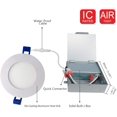 thumbnail image 3 of LED Recessed Low Profile Slim Panel Light with Junction Box, Air Tight, 4 inch, 9W, 550 Lumens, 5000K Daylight White, CRI80+, Dimmable, cETLus - Listed - 4 Packs, 3 of 5