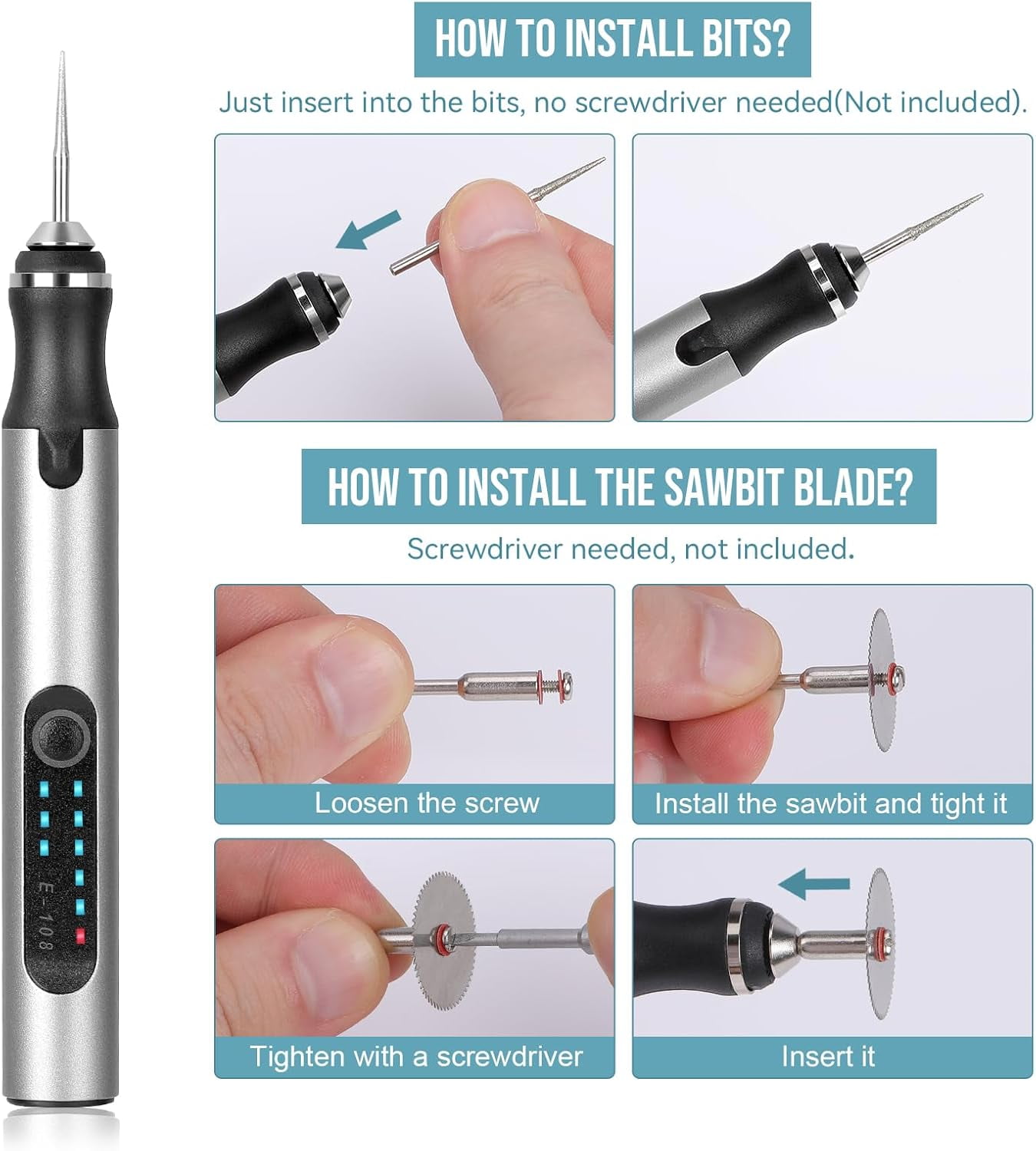 Electric Engraving Pen with 37 Bits, USB Rechargeable Cordless Engraving Machine, Portable DIY Rotary Engraver for Jewelry Wood Glass Stone Carving