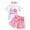 White Pink Shorts, variant on Summer Toddler Girl Clothes Two Sweet Birthday Outfits Short Sleeve Donut Tops Drawstring Shorts Sets