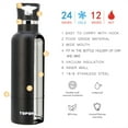 thumbnail image 3 of 25 OZ Hydro Double Walled Wall Flask Stainless Steel Metal Water Bottle Straw Lid with Handle or Bite Valve Top Vacuum Insulated Leak Proof Reusable Bike Standard Thermos Blue Black, 3 of 8