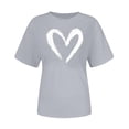 thumbnail image 2 of Pisexur Hauts pour Femmes T-Shirt Graphique de la Saint-Valentin - Col Rond Manches Courtes Imprimé Gris,P, 2 of 5