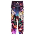 thumbnail image 4 of Demon Slayer Men's Lounge Pajamas Set 2-Piece Crew Neck Sleepwear Soft Long Sleeve Top & Pants for Sleep, Home & Vacation S, 4 of 8