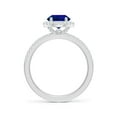 thumbnail image 2 of ANGARA Lab Grown 2 Ct Oval Blue Sapphire Halo Engagement Ring for Women in 14K White Gold (Size-9x7mm) | September Birthstone, Anniversary, Jewelry Gift for Women | Lab-Grown Blue Sapphire Ring, 2 of 8