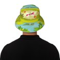 thumbnail image 5 of KLL Two Frogs Are Sitting On Water Lilies Bucket Hat for Women Men Packable Travel Beach Sun Hat Outdoor Rave Accessories Reflective Fisherman Cap, 5 of 7