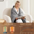 thumbnail image 2 of Biwat 2025 Flannel Heated Blanket, 50"x60" Soft Electric Blanket with 8 Heating Levels & 10H Timing Auto Shutdown, Overheating Protection, Machine Washable, 2 of 4