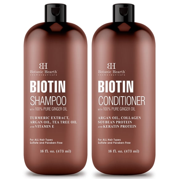 Botanic Hearth Shampooing et Revitalisant à la Biotine pour la Pousse des Cheveux - 16 fl oz Chacun