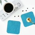 thumbnail image 5 of Kll Square Drink Coasters Set Of 4,Pu Leather Absorbent Coasters Set Decorative Coffee Cup Coasters Housewarming Gift For Home Decor-Blue Glitter, 5 of 9
