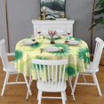 thumbnail image 2 of Green Yellow Dandelion Pattern Round Tablecloth 60"x60",Wrinkle Wipeable Table Cloth for Kitchen Dining Room Picnic Patio Party, 2 of 6