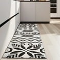 thumbnail image 4 of Black Geometric Flower Diamond Pattern Kitchen Rug Mat,Kitchen Runner Rugs Non Skid Washable,Decorative Kitchen Floor Mats for Kitchen,Sink,Laundry,17"X47", 4 of 5