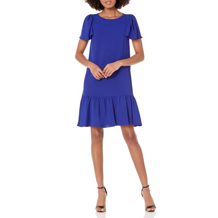 DKNY Women's Fit & Flare Trapeze Dress - Casual T-Shirt Dress With Balloon Sleeves