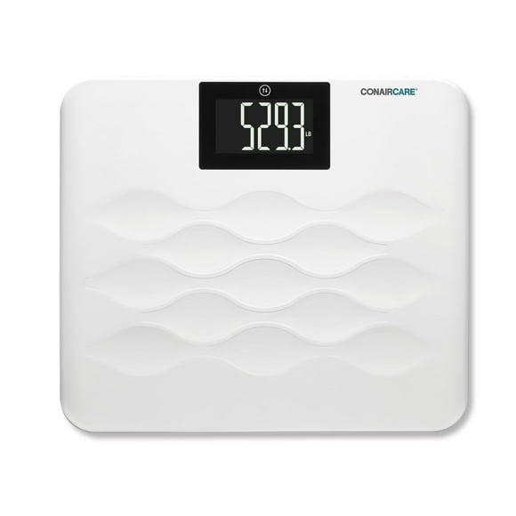 Báscula de baño Conair para medir el peso corporal, apta para FSA/HSA, de alta capacidad y con parlantes, disponible en inglés y español, con límite de peso mejorado de 300 kg, pantalla LCD retroilumi