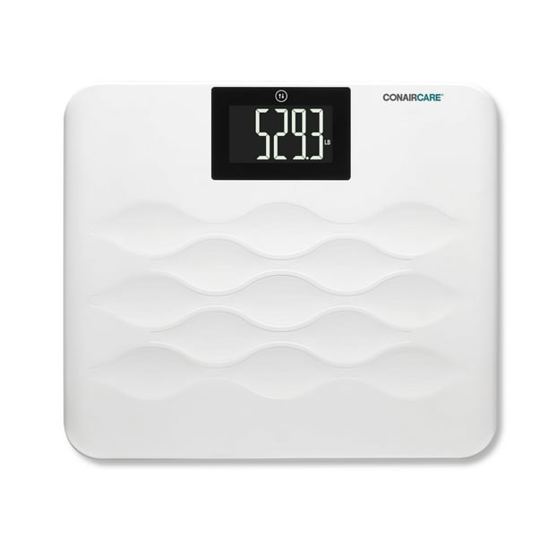 Báscula de baño Conair para medir el peso corporal, apta para FSA/HSA, de alta capacidad y con parlantes, disponible en inglés y español, con límite de peso mejorado de 300 kg, pantalla LCD retroilumi