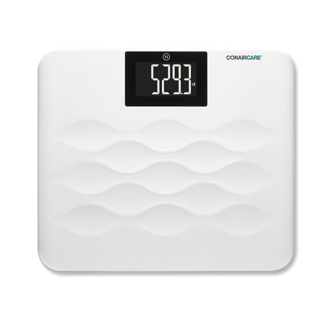 Báscula de baño Conair para medir el peso corporal, apta para FSA/HSA, de alta capacidad y con parlantes, disponible en inglés y español, con límite de peso mejorado de 300 kg, pantalla LCD retroilumi
