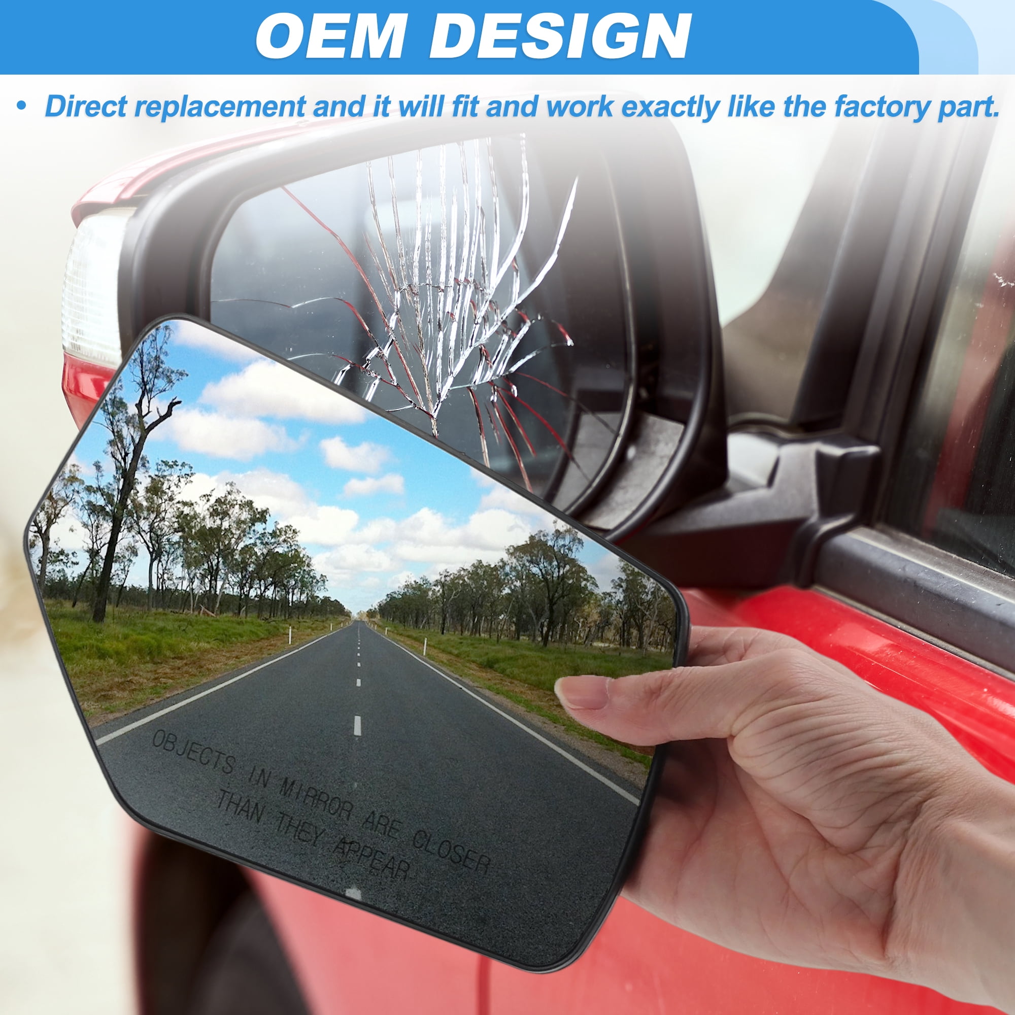 Unique Bargains Heated Mirror Glass for GMC Right Side