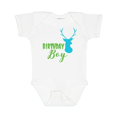 

Inktastic Birthday Boy Deer Head Deer Antlers Gift Baby Boy Bodysuit