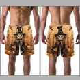 thumbnail image 3 of luoweisi Men's Beach Shorts Quick Dry Swim Trunks with Mesh Lining Halloween Scarecrow L, 3 of 5