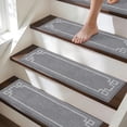 thumbnail image 1 of Stair Treads for Wooden Steps Non-Slip 28"X9" Soft Carpet Stair Treads Machine Washable Indoor Stair Runner for Kids Elders and Pets, 100% Polyester, 4pcs, Grey, 1 of 13