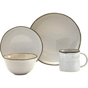 Tabletops Gallery Speckled Farmhouse Collection- Stoneware Dishes Service for 4 Dinner Salad Appetizer Dessert Plate Bowls, 16 Piece Geneva Dinnerware Set