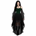 thumbnail image 2 of Witch Costume Women Halloween Dresses Adult Renaissance Medieval Vampire Butterfly Sleeve Mesh Gothic Outfits, 2 of 7