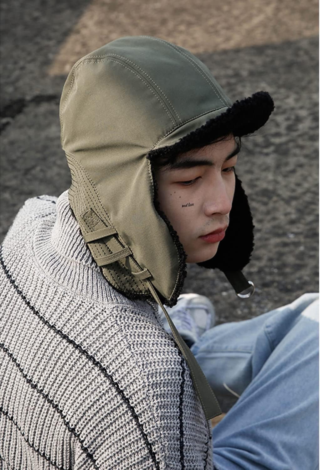 Zhengup Waterproof Trapper Hat with Brim Men Women Ushanka Hats Fleece Winter Warm Trooper Ski Hat Visor Ear Flap Hat