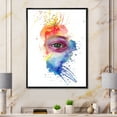 thumbnail image 2 of Designart 'Detail of Eye In Rainbow-Colored Face Portrait' Bohemian & Eclectic Framed Canvas Wall Art Print, 2 of 5