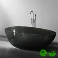 thumbnail image 3 of Rainlex 67" Freestanding Soaking Solid Surface Bathtub in Translucent Black, 3 of 12