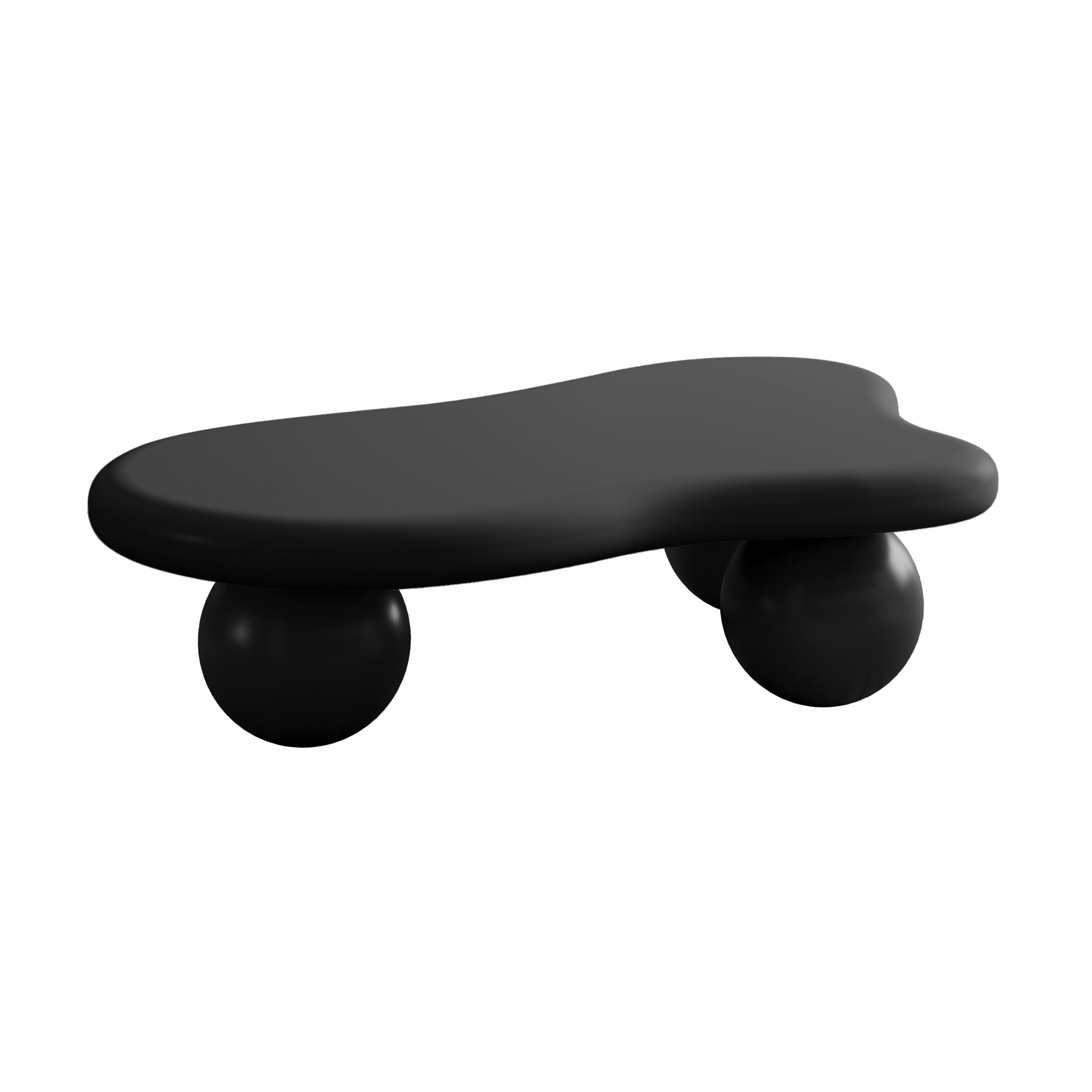 Noble House 40" Cloud Shaped Coffee Table with Ball Legs, Modern Aesthetic Accent Table for Living Room, Black
