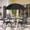 Black, variant on 6 Piece Folding Patio Dining Set,Small Metal Outdoor Garden Patio Table and Chair Set w/Umbrella for Lawn,Deck,Backyard,Black