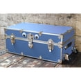 thumbnail image 3 of Rhino Trunk & Case Large Leather Embossed Vinyl Trunk, Summer Camp Footlocker, College Dorm Storage Chest, Bench - Strong Sportsman Trunks, 1000+ Pound Sitting Capacity 32"x18"x14" (Sky Blue), 3 of 9