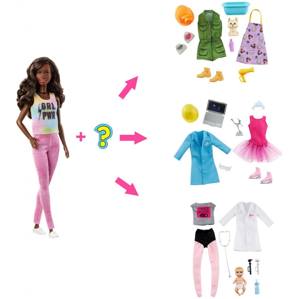 Barbie Doll With 2 Surprise Career Looks Featuring 8 Surprises, Dark Hair - image 2 of 6