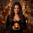 thumbnail image 5 of Cheapark Cute Halloween Decorative Night Light Ornaments, Battery Operated Mini Warm Flickering LED Table Lamp, Indoor Holiday Ambient Light For Halloween Party Home Bedroom Desktop Decor Gift, 5 of 7