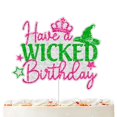 thumbnail image 1 of Decoración para tartas Pezutoi Have a Wicked Birthday, rosa y verde, 1 of 4