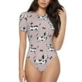thumbnail image 1 of Saiise Motif Chien Teckel Chiot Grenouillère à Manches Courtes Col Rond Pyjama Extensible avec Fermeture à Pression-Moyen, 1 of 7