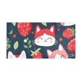 thumbnail image 6 of Bath Mat Soft Plush Non-Slip Absorbent Bathroom Rugs 39"x20" Cute Cat with Strawberry, 6 of 8