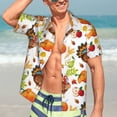 thumbnail image 5 of Lsque Thanksgiving Turkey pattern Hawaiian Shirt for Men, Unisex Summer Beach Casual Short Sleeve Button Down Shirts-XX-Large, 5 of 9