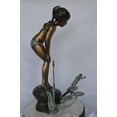 thumbnail image 5 of Nifao Girl Watching Jumping Frog – Outdoor Bronze Fountain, Garden Water Feature, 21"L x 15"W x 38"H, 5 of 11