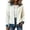 White, variant on Ribbed Knit Jacket for Women Collared Denim Contrast Zip Up Jacket Spliced Jean Trim Long Sleeve Casual Cardigan White M