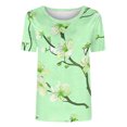thumbnail image 5 of Szhihuiw Cute Tops for Women Summer Floral Print Crew Neck Short Sleeve Shirts Dressy Casual Blouses, 5 of 5