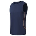 thumbnail image 4 of XFeng Men Round Neck Sleeveless Workout Tank Top, Side Split Quick Dry Athletic Muscle Tee, 4 of 4