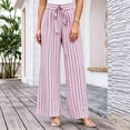 thumbnail image 2 of BODOAO Women's Floral Wide Leg Pants, Casual Summer Elastic Waist Lightweight Palazzo Trousers with Soft Draped Fabric, Loose Relaxed Fit and Pull On Design Shape Light Pink S, 2 of 6