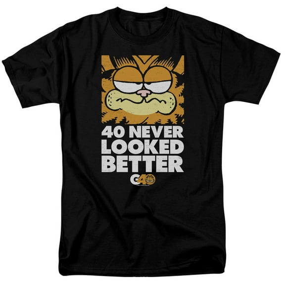 Garfield 40 Looks S/S Adult 18/1 T-Shirt Black