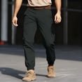 thumbnail image 2 of Work Pants For Men Elastic Waist Baggy Cargo Pants Relaxed Fit Outdoor Ripstop Tactical Hiking Tapered Joggers With Pockets, 2 of 5