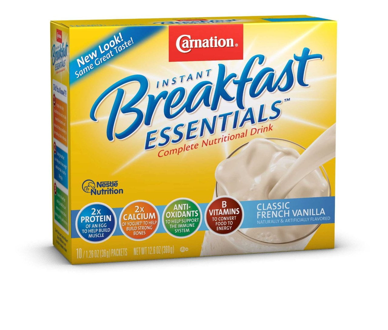 6 PACKS Carnation Instant Breakfast Essentials,Classic French Vanilla